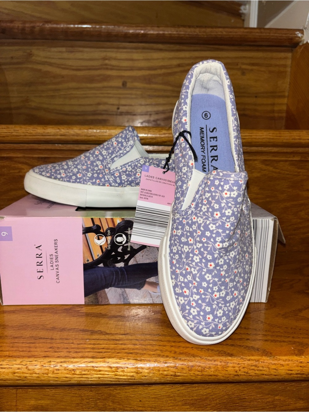 Serra Lavender Floral Slip-On Canvas Sneakers